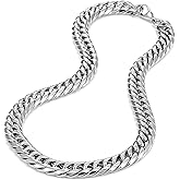 Urban Jewelry Men's Stainless Steel Chain Necklace Ultra Thick and Wide (Silver,13.5 mm width, 19,21,23 Inch)