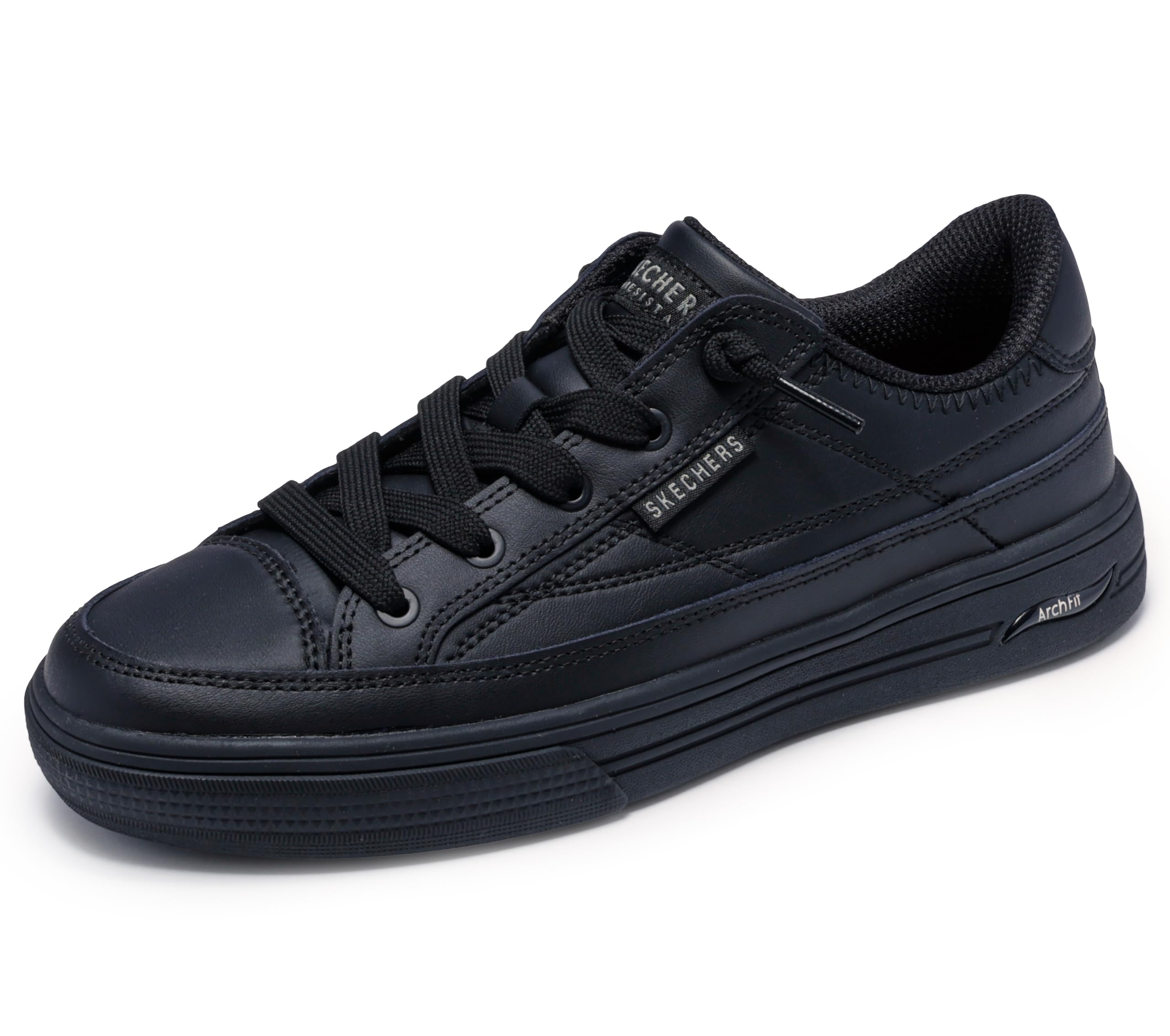 Photo 1 of (missing shoe laces) Skechers Women's Arch Fit Arcade Bungee Slip Reistant Health Care Professional Shoe, BLK, 8 Wide