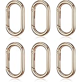 2PCS Spring O Ring Clip for Purse, Gold Carabiner Clip Oval Key Rings Alloy Keyring Purse Clips Multi-purpose Keychain Clips for Keys, Bag Charms, Handbag, Purse Strap Extender Clips, Crafts