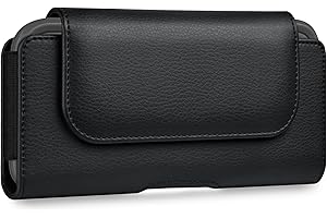 COANJIUO Leather Cell Phone Holster Case with Belt Holder Clip for Samsung Galaxy Ultra S25 S24 S23 S22 S21 S20 A16 A15 A14 A13, Motorola G Stylus 5G, XL-Black