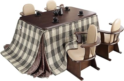 Amazon 高さ調節 ダイニングこたつ アコード 150x90cm こたつ 布団 しじら織り 肘付回転椅子4脚セット マストバイ Mustbuy こたつ布団 通販