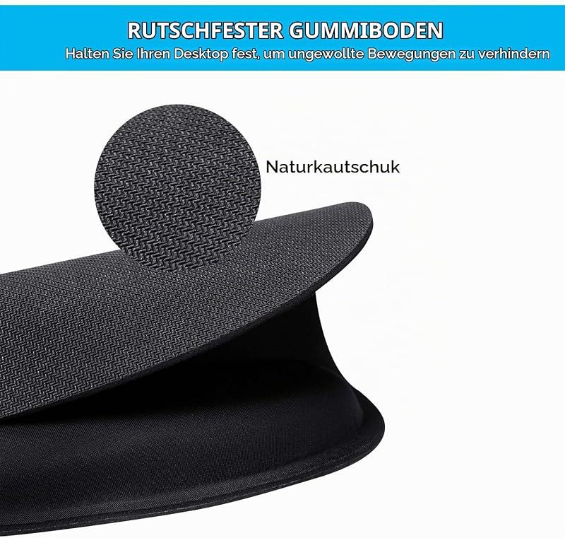 Mouse Mat Gel Cushion Mouse Pad with Palm Rest Ergonomic Mouse Pad Keyboard Wrist Rest Gel Cushion Mouse Mat for Computer and Laptop (Dark)