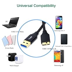 Besgoods Micro USB 3.0 Cable - 1.5 ft/50cm Short