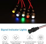 PATIKIL 16 Pack 8mm Green LED Signal Indicator Lights 12-24V Waterproof Panel view 3