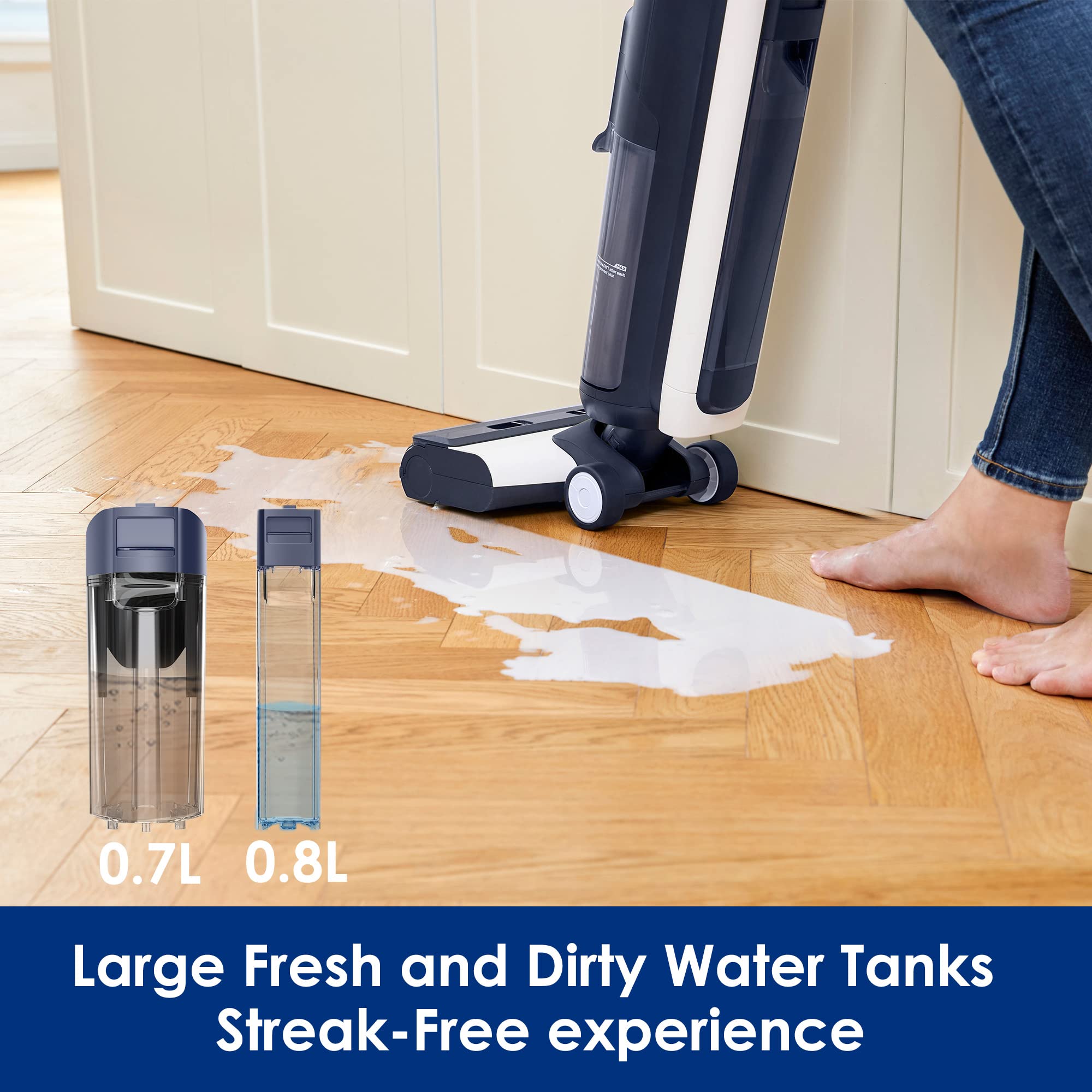 Tineco Floor ONE S5 Aspirador y trapeador en seco y húmedo inalámbrico inteligente para pisos duros y alfombras ONE Spot Essentials Limpiador de manchas para alfombras y tapicería inalámbrico inteligente