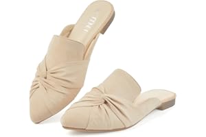 MUSSHOE Mules for Women Flats Comfortable Women Mules Backless Loafers with Knot
