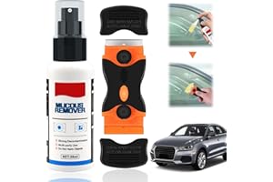 GANBARO Adhesive Remover, Glue Remover, Clear Sticker Remover Spray with Plastic Razor Blade Scraper, Decal Remover, Versatile Cleaning Solution Removal for Label Sticker Residue (1.7 oz, vv-1)