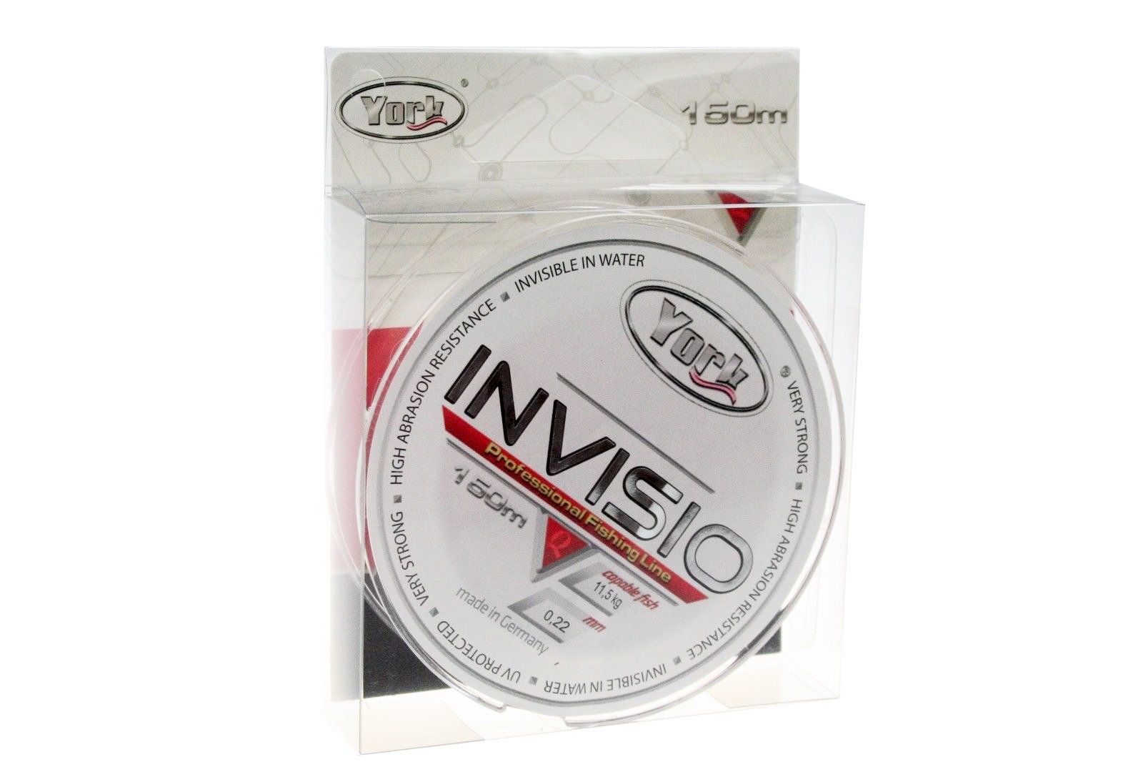 YORK Invisio Fishing Line 150 m Reel 0.14 mm - 0.40 mm Monofilament Line Fluorocarbon Coated