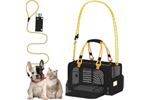 PAWZIDEA Expandable Pet Carrier Airline Approved, 18"×11"×11" Small Dog Carriers, Collapsible Top-Load Cat Carrier for 2 Cats Under Seat, Soft-Sided Puppy & Animal Travel Bag, ID Card, Up to 15lbs