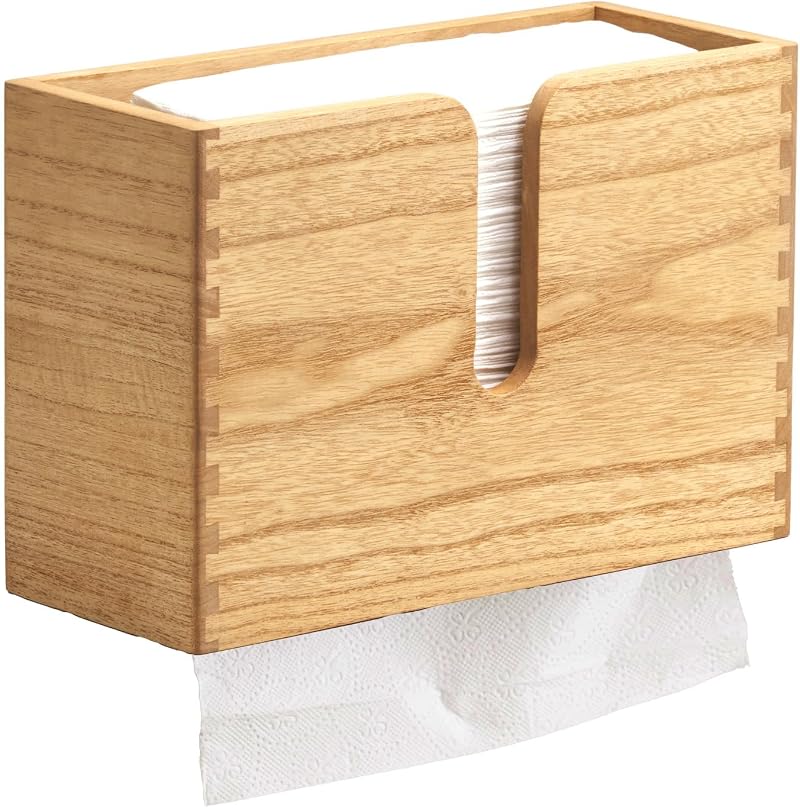 KIRIGEN Wood Wall Mounted Paper Towel Dispenser Natural Finish