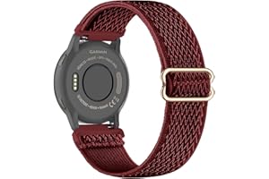Tovimall 18mm Stretchy Nylon Watch Bands Compatible with Garmin Vivoactive Venu 2S/Venu 3S/Vivomove 3S/4S/Forerunner 265S/255S/255S Music