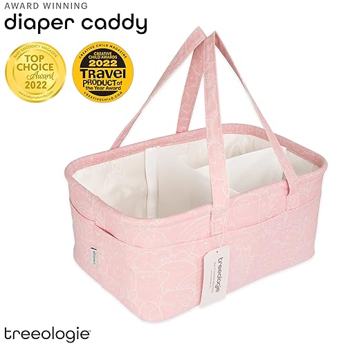 Baby Diaper Caddy Organizer - Portable Storage Basket With Removable Dividers For Nursery