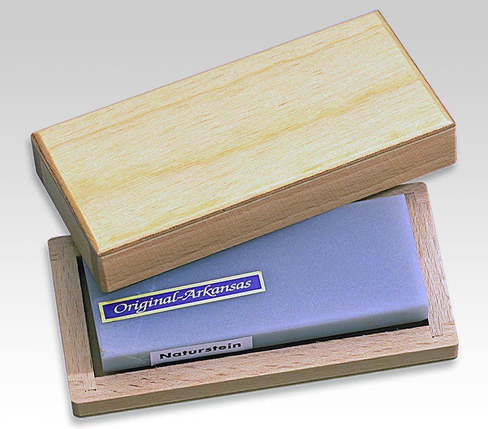 Linder Arkansas Sharpening Stone Hard 100 x 40 mm in Wooden Box Sharpening Systems Multi-Coloured 100 x 40 mm