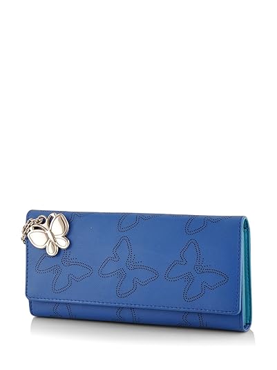 Butterflies Womens Wallet (Blue) (BNS 2383BL)