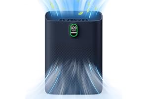 Pureborne Purificateur d'air pour la maison, grande pièce jusqu'à 100 m², filtre HEPA avec écran PM 2,5 et double entrée d'ai
