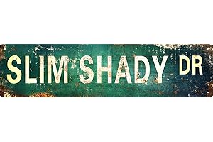 AWISZZZ Vintage Metal Tin Sign Retro Slim Shady Dr Signs Stylish Wall Art Plaques for Home Decor Bathroom Kitchen House and Gothic Wall Decor or as a Unique Poster 16x4 in