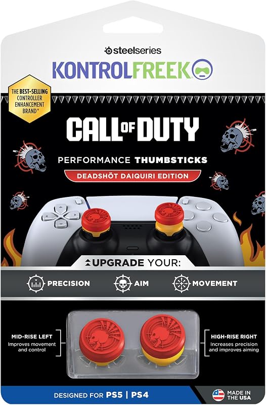 Call of Duty: Deadshot Grips pour Manette PS5 | Rehausseurs de Joystick Officiels pour PS5 & PS4 | Mid-Rise pour Visée Précise & Aim Assist