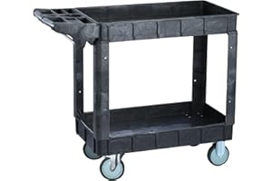 SHUNYILONG Heavy Duty Utility Service Cart, 2 Shelves, 550 Pounds Capacity Rolling Workshop Cart with Wheels Parts Cart for M