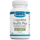EuroMedica Cognitive Health Plus - Healthy Brain Supplement to Support Focus & Memory - Non-GMO & Vegan Supplement with Greek Mountain Tea & Botanicals - 30 Capsules (30 Servings)