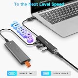 RSHTECH USB C Hub Ethernet Adapter 4-in-1 USB 3.2 10Gbps 1Gbps Network view 4