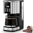 Electactic 10-Cup Drip Coffee Maker, 24-Hour Programmable Coffee Brewer, Touch Screen, Coffee Strength Control, Reusable Filter, Coffee Pot, Energy Saving Auto Shut Off