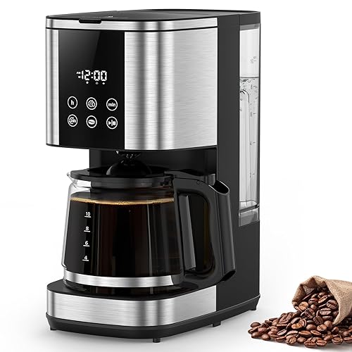 Electactic 10-Cup Drip Coffee Maker, 24-Hour Programmable, Touch