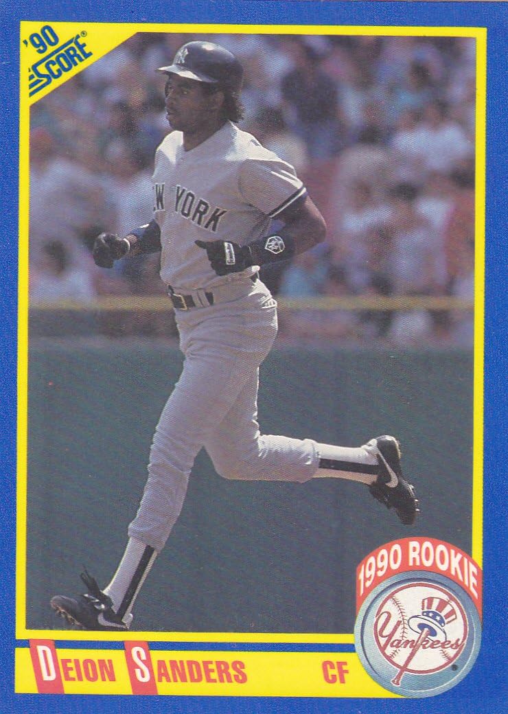 Deion Sanders Rookie Baseball Card / 1990 Topps 61 Deion Sanders Rookie