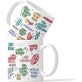 OFlich Inspirational Daily Affirmations Mug - 11oz Ceramic Coffee Mug with Daily Affirmations for Women, Mental Health Gifts, Self Love Gifts