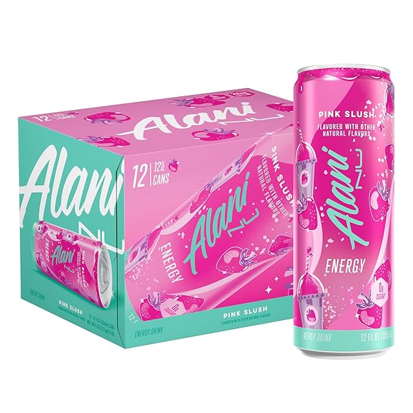 ALANI NU PINK SLUSH SUGAR FREE, LOW CALORIE ENERGY DRINKS | 200MG CAFFEINE | PARIS HILTON X ALANI NU | BIOTIN B VITAMINS | ZERO SUGAR | 5 CALORIES | 12 FL OZ CANS (12 PACK)