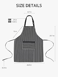 Syntus 2 Pack Adjustable Bib Apron with 3 Pockets