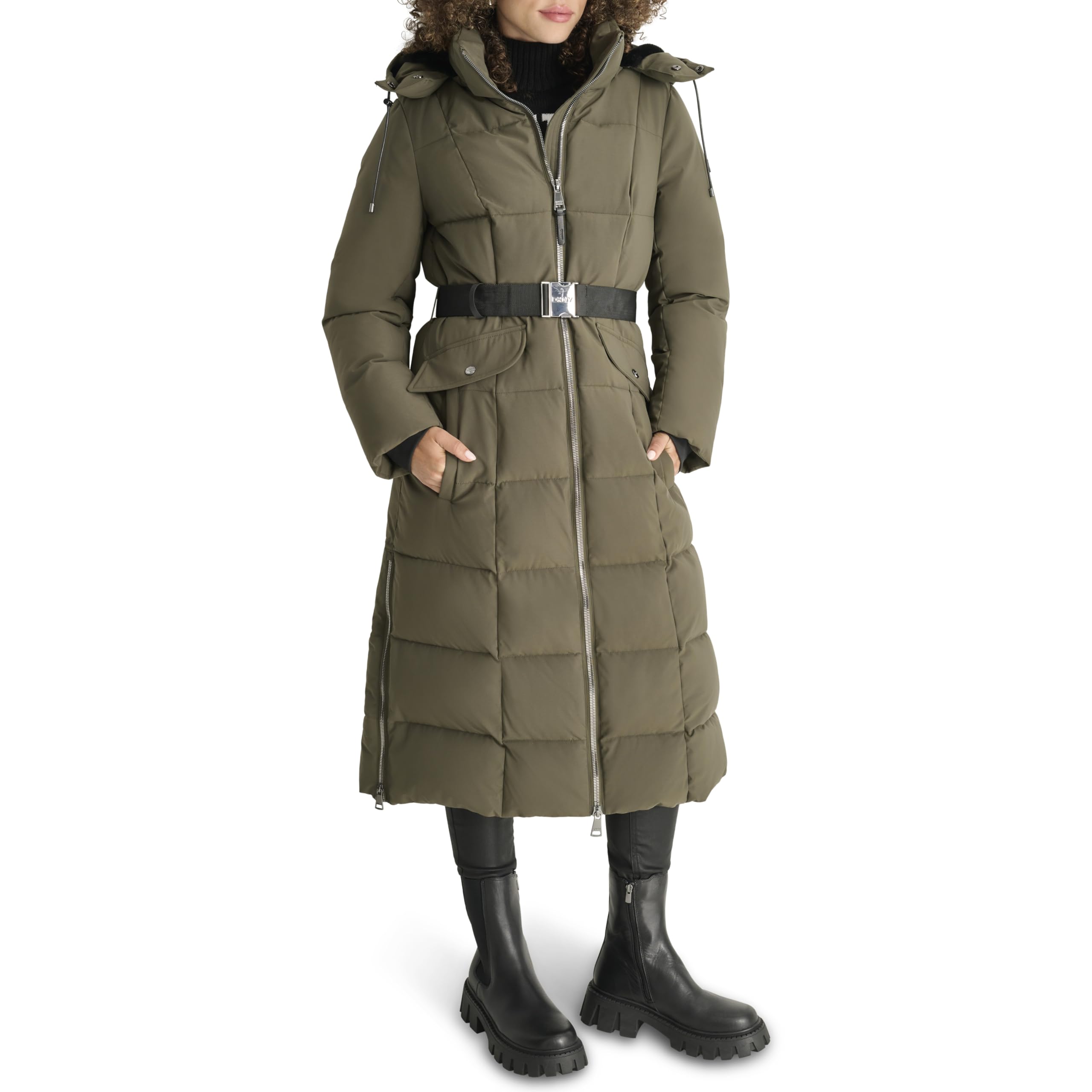 DKNY Women’s Outerwear,Loden,LARGE