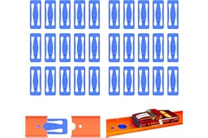 QYARA 30 Pieces Track Connectors Replacement Compatible with Hot Wheels, Thicker & More Stable Design for Stronger Connections, Hotwheels Straight Track Connector Set (Blue)
