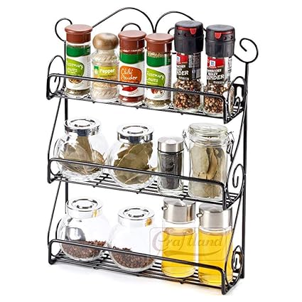 3 Layer Kitchen Shelf Pantry Storage Can Spice Jar Rack Shelves