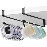 Mecyfaty Coffee Mug Holder, 2 Pack Tumbler Lid Organizer for Yeti Lids Holder, Mug Hanger Under Cabinets,Space Saving Cup/Mug Rack Holds Up to 12 Lids,Water Bottle Lid Organizer for Kitchen Storage