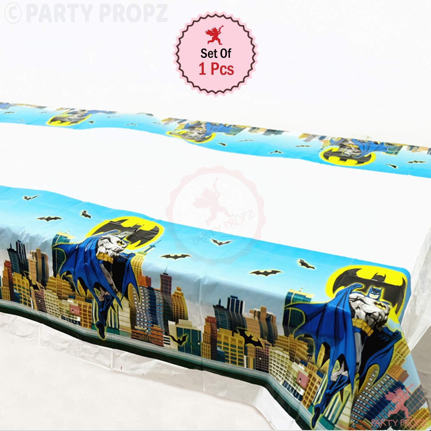 Set Of 1 Batman Rectangular Plastic Party Table Cover For Birthday