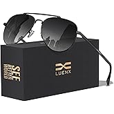 LUENX Aviator Sunglasses for Men Women Polarized Driving Classic Shades - UV 400 Protection with Accessories 60MM
