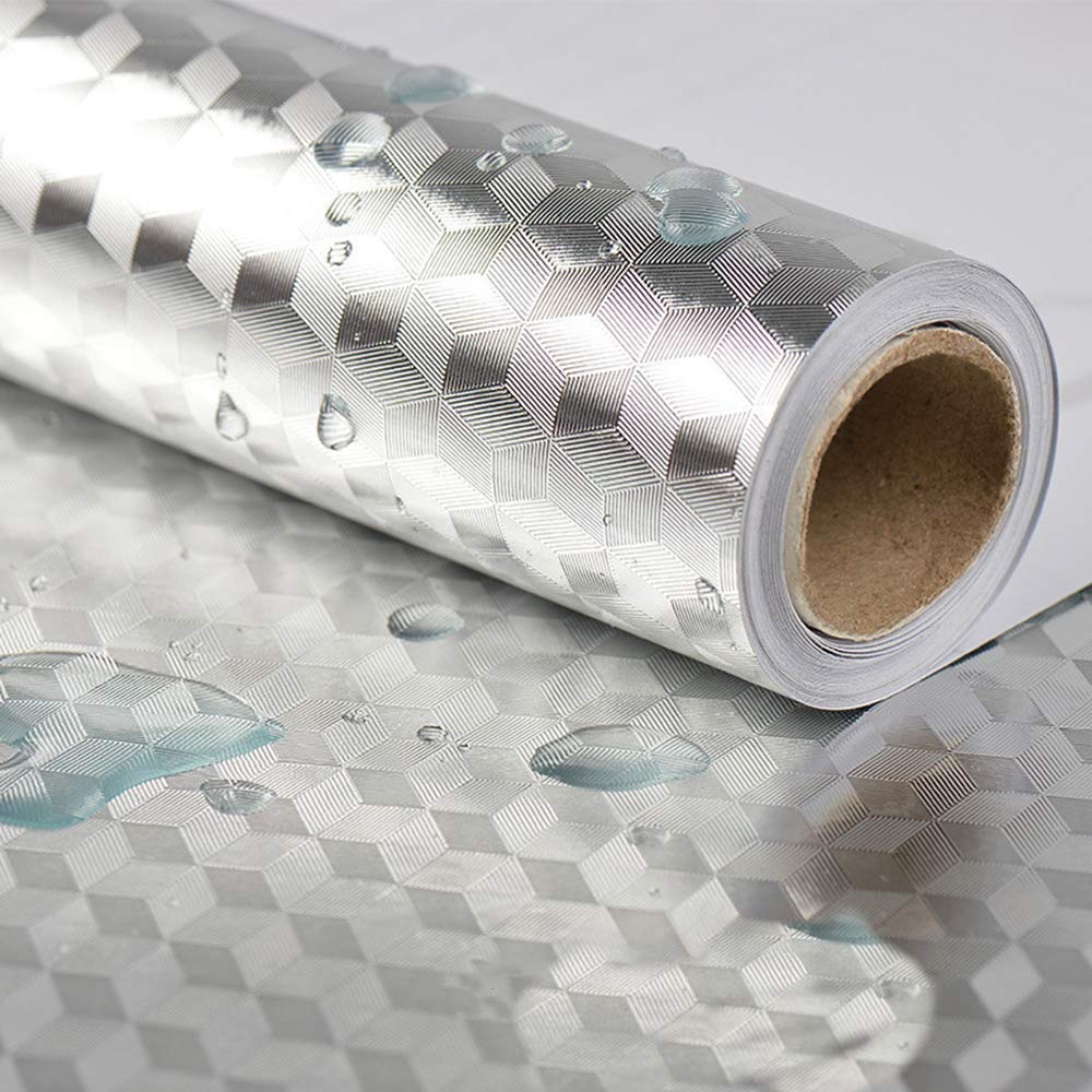 MZY1188 Kitchen waterproof aluminum foil stickers，Wall Stove Self-adhesive Croppable Aluminum Foil Oil-proof Anti-fouling High-temperature Wallpaper