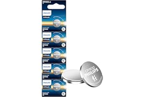 Philips CR1632 Batteries 5 Pack, CR 1632 Batteries Lithium 3v | Up to 70% More Power | 10 Year Shelf Life | Leak-Proof Design