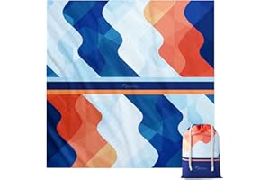 Diveblues Beach Picnic Blanket, Dual Layer, Sandproof Water Resistant Beach Blanket, Packable, Washable, Great for Camping, Outdoors, Festivals, 71"x95" Large Size for Family Trip, Gifts for Dad