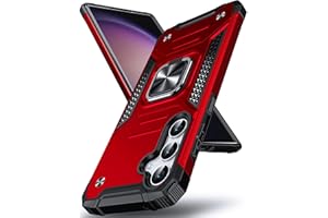 DASFOND for Galaxy S23 FE Case with Stand, Military Grade Protective Phone Case with 360° Rotatable Metal Ring Kickstand [Sup
