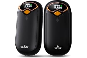 BEYYON Hand Warmers Rechargeable - Electric Hand Warmer Rechargeable 2 Pack, LED Digital Display, 4 Heat Levels Reusable, USB, Magnetic Portable Handwarmers for Golf/Camping/Hunting, Gift for Women, Men
