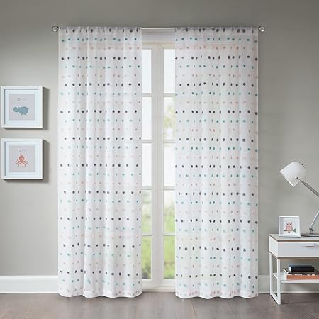 Urban Habitat Rod Pocket Voile Sheer Curtain Lined Embroidered