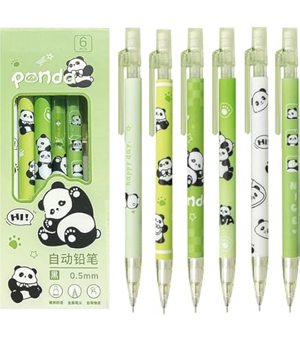 10-in-1 Multicolor Panda Ballpoint Pens - 0.5mm Cute Animal Pens For School & Office