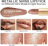 OULAC Metallic Shine Glitter Lipstick Sahara Gold 4.3g Vegan Hydrating Long view 3