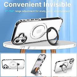 UMIONE for iPhone 16 Clear Magnetic case with Stand