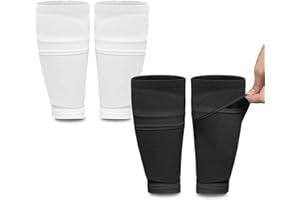 ATHCISE 2 Pairs Kids Youth Soccer Shin Guard Sleeves with Optimized Insert Pocket, Shin Pad Compression Sleeves for 3-15 Years Old Boys Girls Child Teens for Soccer Sport