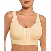 FeelinGirl Mastectomy Bras for Women Compression Post Op Surgery Bra Front Closure Surgical Recovery Everyday Bra