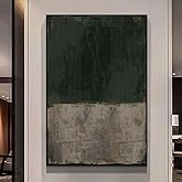 Dark Green Abstract Canvas Wall Art Painting Minimalist Modern Texture Painting for Living Room Abstract Neutral Artwork Print Black Grey Brown Abstract Wall Art Black Green Picture 16x24in No Frame