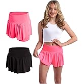 Sweet Hearts Girls Athletic Skort - 2 Pack Girls Butterfly Shorts with Spandex Lining Skirts with Shorts: Made in USA (5-18)