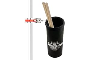 Leconova Drum Stick Holder Bag, Drumstick Storage Pouch for Electronic & Acoustic Kits Mallet/Rod for Drum Kit Practice and Performance Adjustable Angle Protects Drum Rack from Scratches